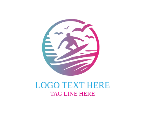 Surfboard Wave Ride Logo for Adventure and Water Sports