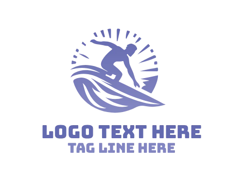 Surfer Riding Wave Logo