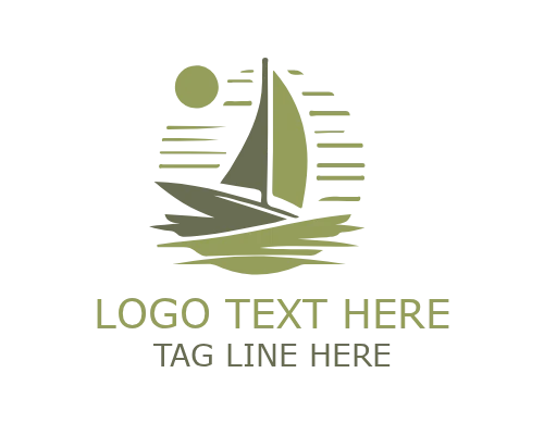 Surfing Circle Emblem Logo for Beach and Coastal Brand Identity
