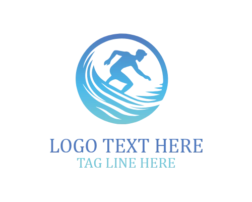 Surfing Wave Adventure Logo