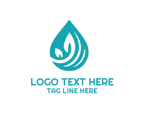 Sustainable Brand Linear Water Drop Logo