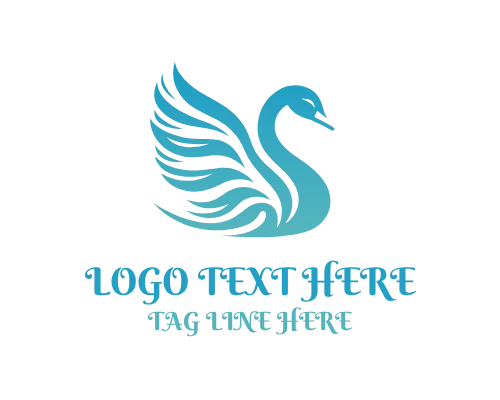 Swan Couple Love Logo