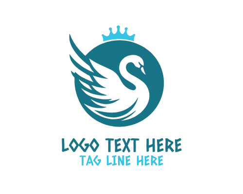 Swan Feather Elegant Logo