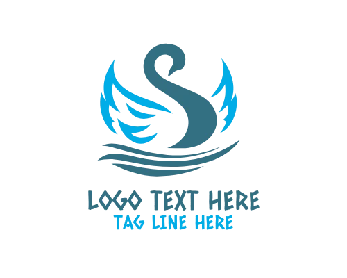 Swan Heart Love Logo
