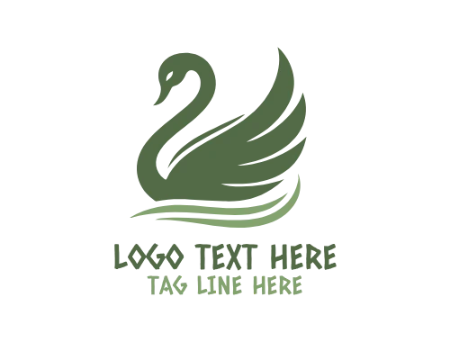  Swan Love Heart Logo