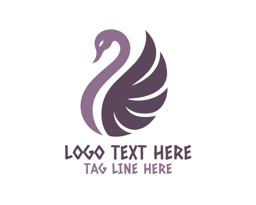Swan Moonlight Silhouette Logo