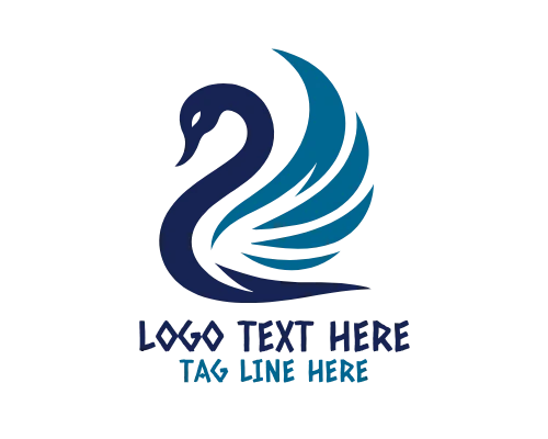 Swan Water Reflection Logo