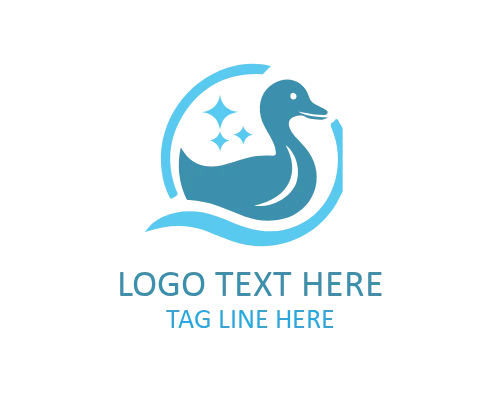 Swimming Duck Logo for Nature and Water Brands