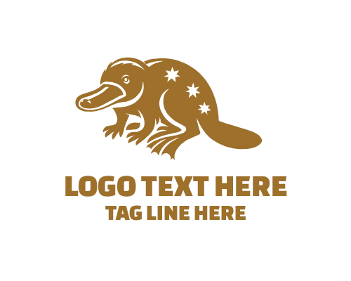 Swimming Platypus Wildlife Logo