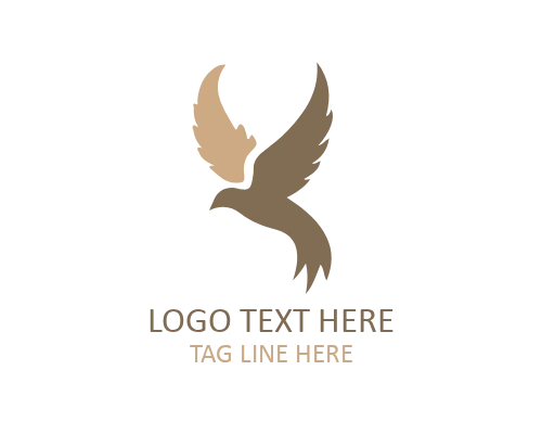 Swoosh Style Flying Bird Logo