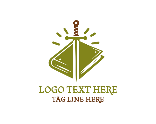 Sword Book Crest Logo
