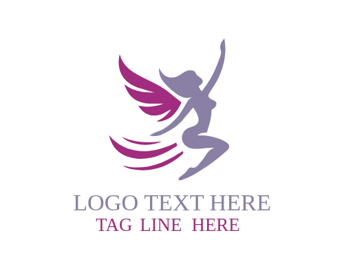Symbolic Flying Women Logo Representing Freedom