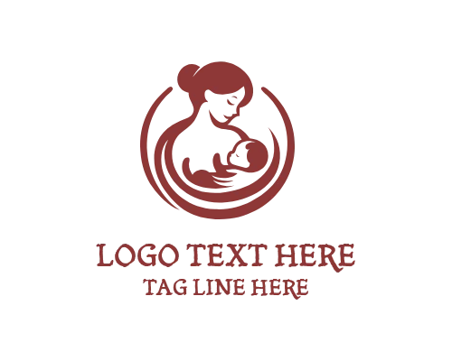 Symbolic Mom and Baby Logo