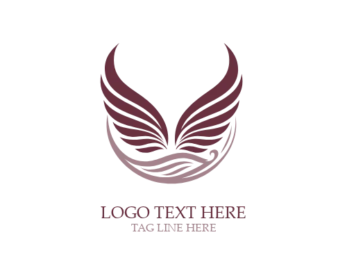  Symmetrical Angel Wings Logo