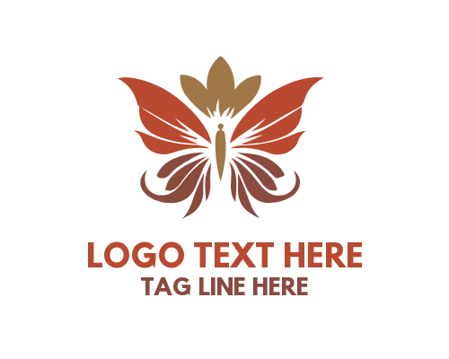 Symmetrical Butterfly Artistic Logo