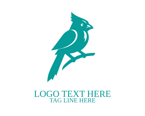 Symmetrical Cardinal Bird Logo
