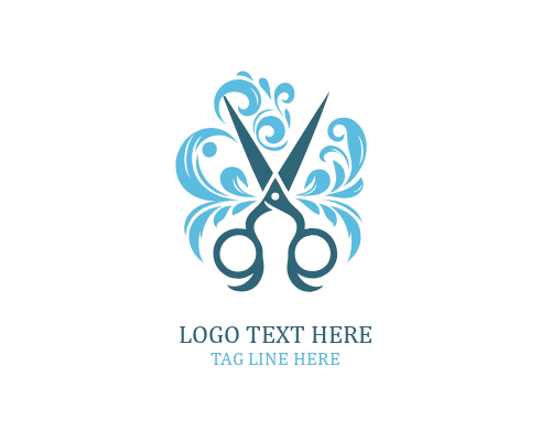 Symmetry Scissor Floral Logo