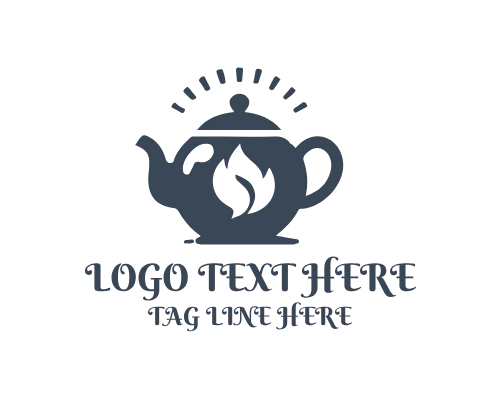 Teapot Silhouette Logo for Cafe Branding