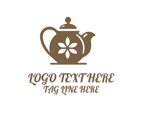 Teapot Tea House Logo for Beverage Branding