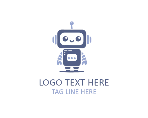 Tech Robot Outline Logo