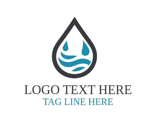 Tech Style Linear Water Drop Logo