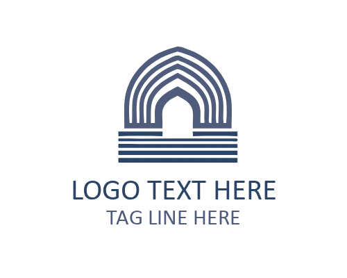 Temple Pillars Traditional Architecture Logo for Cultural Branding
