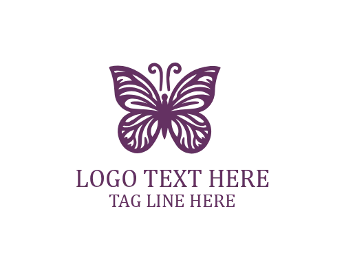 Thin Line Butterfly Logo