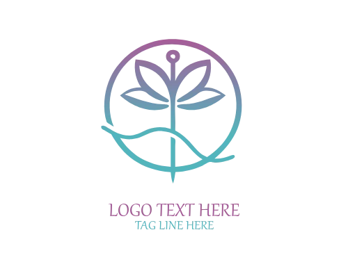 Thread Art Crafts Needle Logo