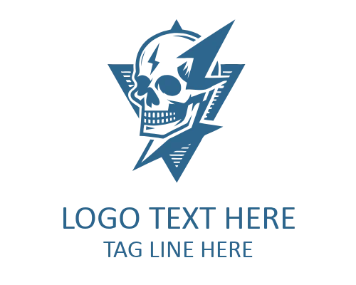Thunder Bolt Skull Symbol