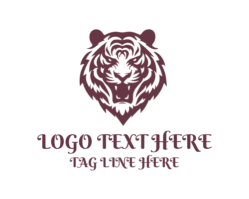Tiger Crouching Ready to Pounce Logo