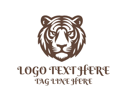 Tiger Face Roar Fierce Emblem Logo