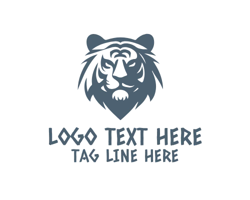  Tiger Head Intense Gaze Wildlife Logo