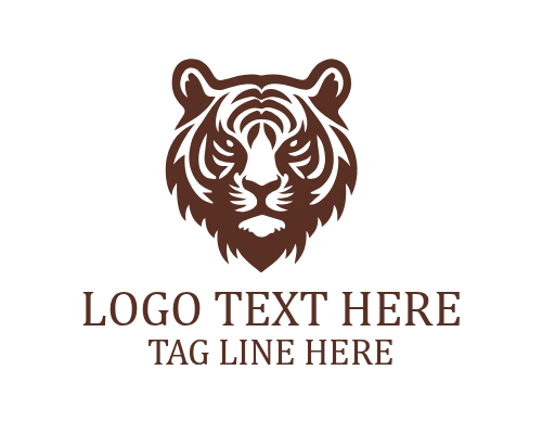 Tiger Pouncing Hunting Action Logo