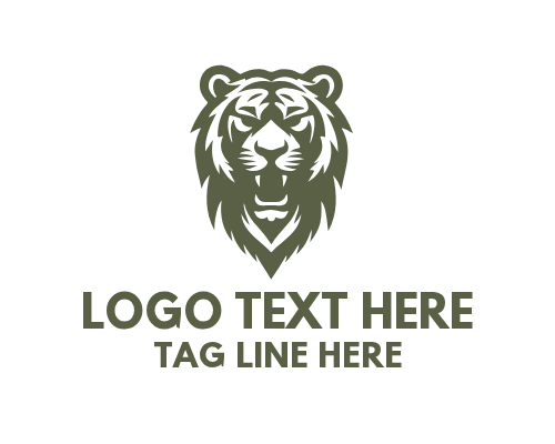 Tiger Roaring Head Vector Logo