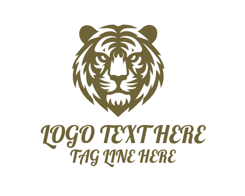 Tiger Stalking Prey Jungle Predator Logo