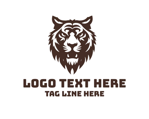 Tiger Standing on Mountain Peak Adventure Logo