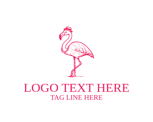 Tiki Style Vintage Flamingo Logo