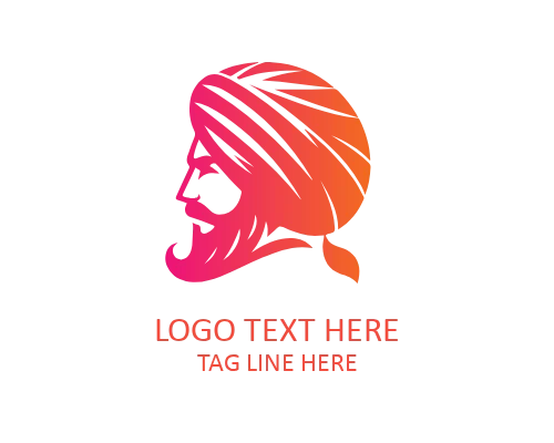 Traditional Headwear Turban Logo for Cultural Fashion and Heritage Brands