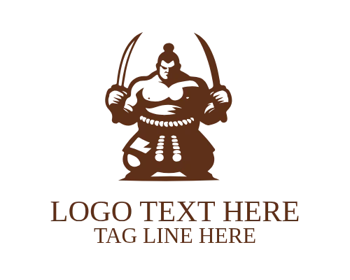 Traditional Japanese Fighter Mascot Logo