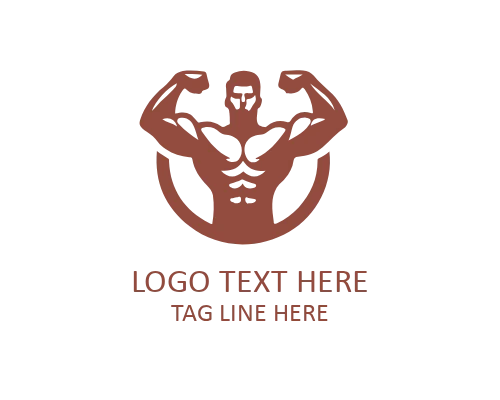 Training Club Muscular Man Logo