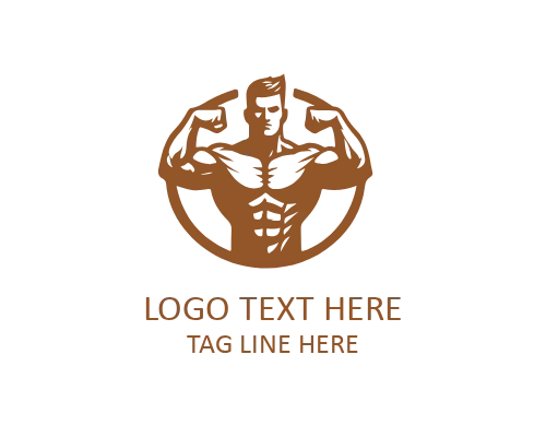 Training Muscular Man Logo