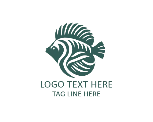 Travel Badge Tropical Fish Flat Logo