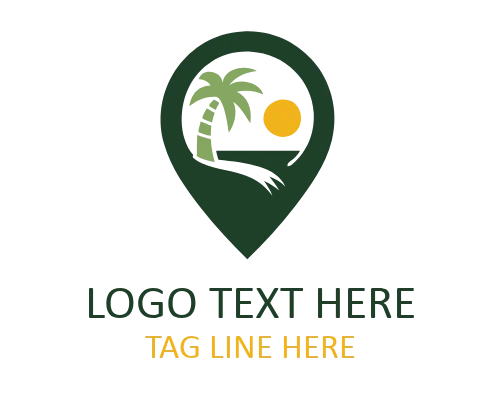 Travel Pin Destination Circle Logo for Tourism Branding