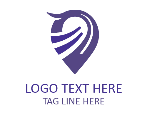 Travel Pin Flight Mark Logo for Airline Branding
