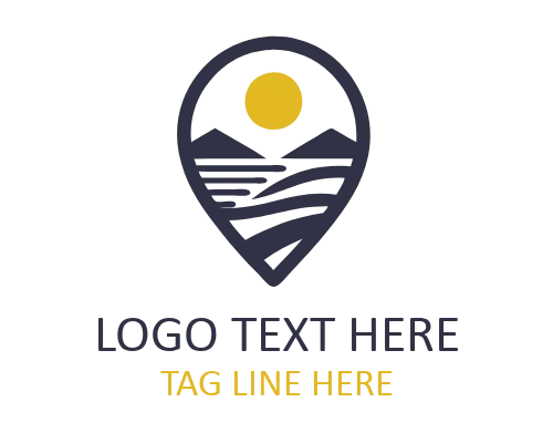 Travel Pin Island Logo for Coastal Branding