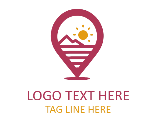 Travel Pin Map Outline Logo for Minimal Branding