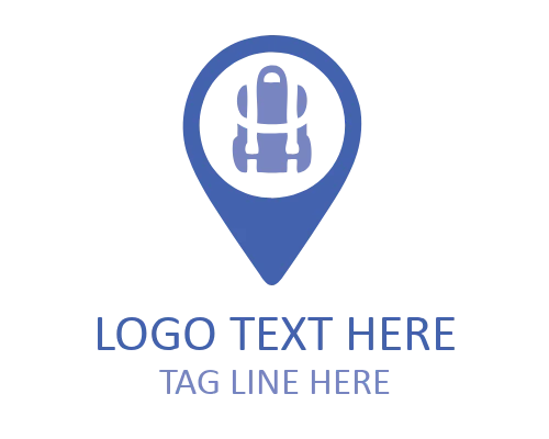 Travel Pin Mountain Logo for Adventure Branding