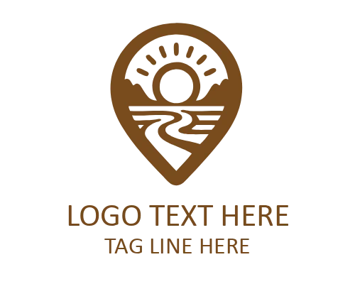 Travel Pin Navigation Logo for Direction Branding