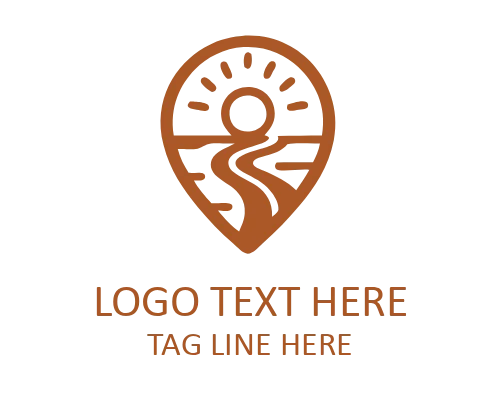 Travel Pin Outline Logo for Minimal Branding