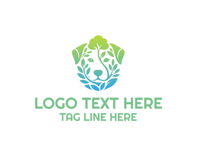 Tree Dog Leaf Mark Logo